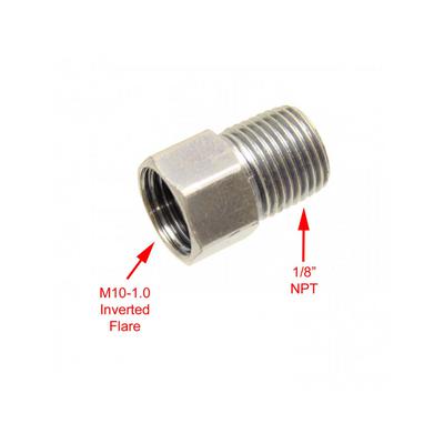 Low Range Offroad 1/8" NPT Male to M10-1.0 Female Inverted Flare Adapter Fitting - DIY-A-18NPT-M10
